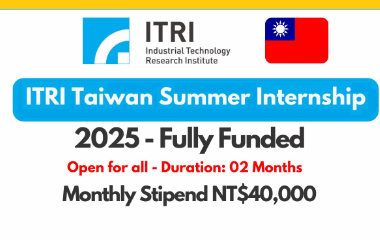 ITRI Global Internship Program 2025 in Taiwan