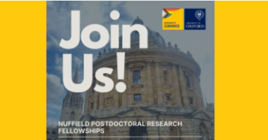 Nuffield Postdoctoral Research Fellowships at Oxford University 2026