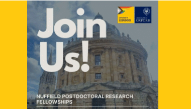 Nuffield Postdoctoral Research Fellowships at Oxford University 2026