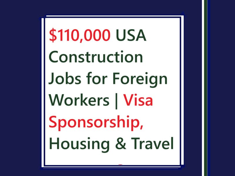 USA Construction Jobs for Foreign Workers